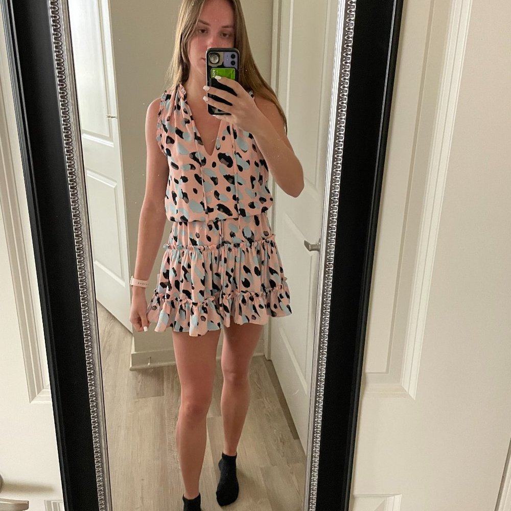 Size S Buddy Love Pink Cheetah-Printed Flowy Dress
